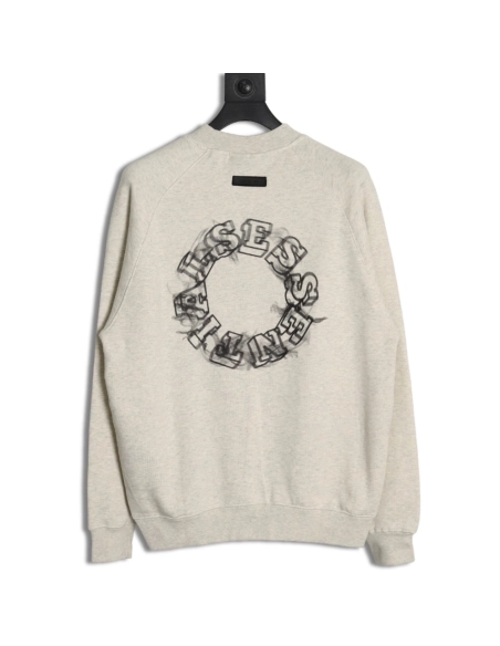 Fear of God Smoke Lettering Crew Neck Sweatshirt,Cheap Replica Reps Fear of God