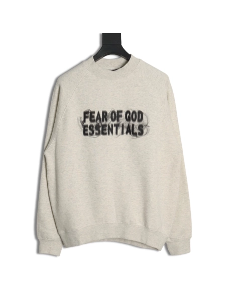 Fear of God Smoke Lettering Crew Neck Sweatshirt,Cheap Replica Reps Fear of God