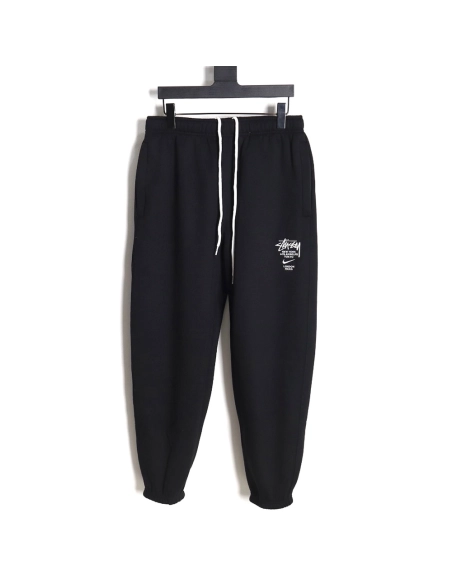 Nike Stussy embroidered logo fleece sweatpants TSK1,Cheap Replica Reps Nike