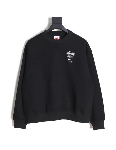 Nike Stussy embroidered logo fleece sweatshirt TSK1,Cheap Replica Reps Nike