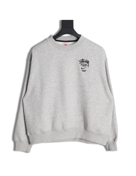 Nike Stussy embroidered logo fleece sweatshirt,Cheap Replica Reps Nike