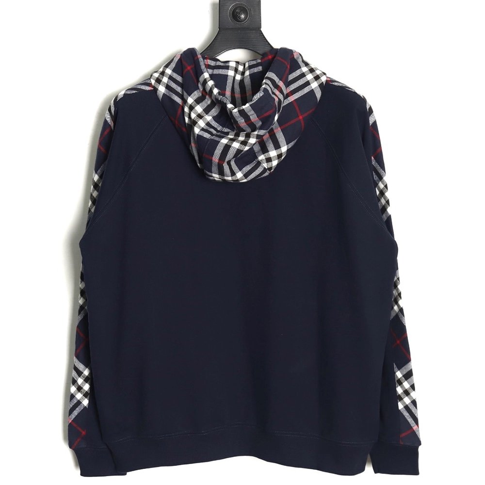 Burberry embroidered TB check patchwork zipup sweatshirt TSK1,Cheap Replica Reps Burberry