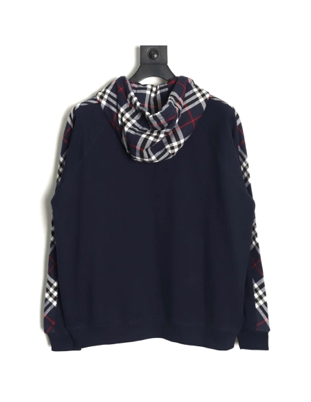 Burberry embroidered TB check patchwork zipup sweatshirt TSK1,Cheap Replica Reps Burberry