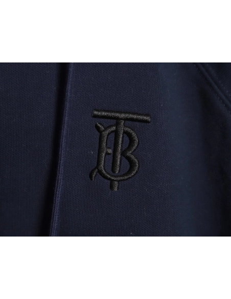 Burberry embroidered TB check patchwork zipup sweatshirt TSK1,Cheap Replica Reps Burberry