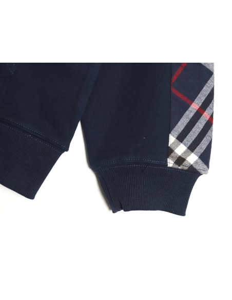 Burberry embroidered TB check patchwork zipup sweatshirt TSK1,Cheap Replica Reps Burberry