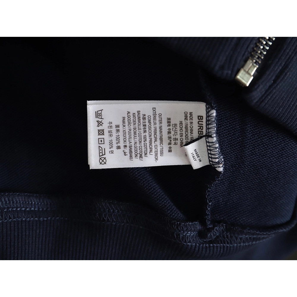 Burberry embroidered TB check patchwork zipup sweatshirt TSK1,Cheap Replica Reps Burberry