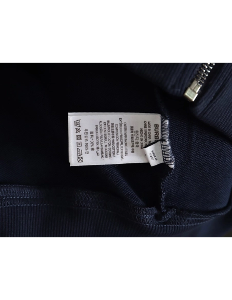 Burberry embroidered TB check patchwork zipup sweatshirt TSK1,Cheap Replica Reps Burberry