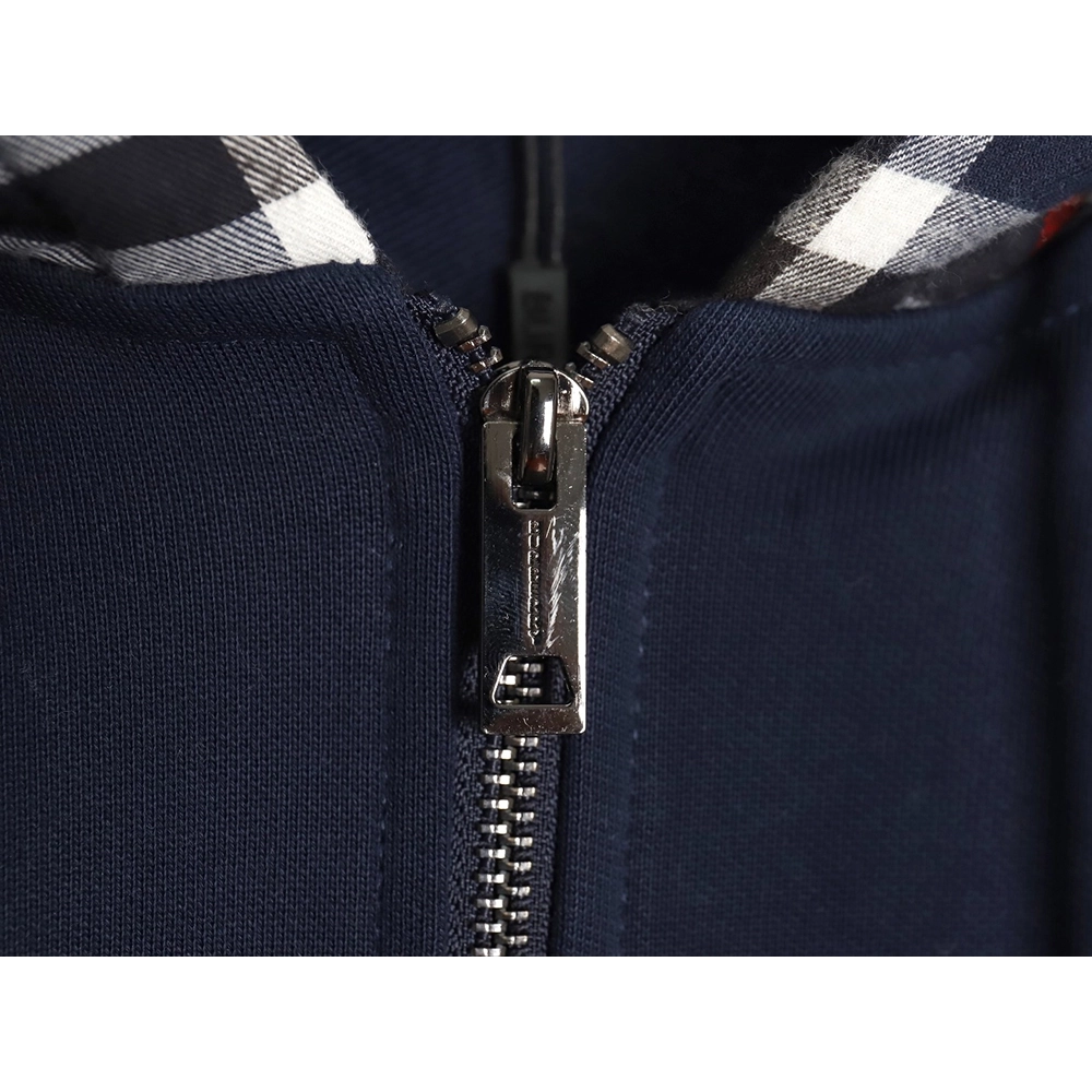 Burberry embroidered TB check patchwork zipup sweatshirt TSK1,Cheap Replica Reps Burberry