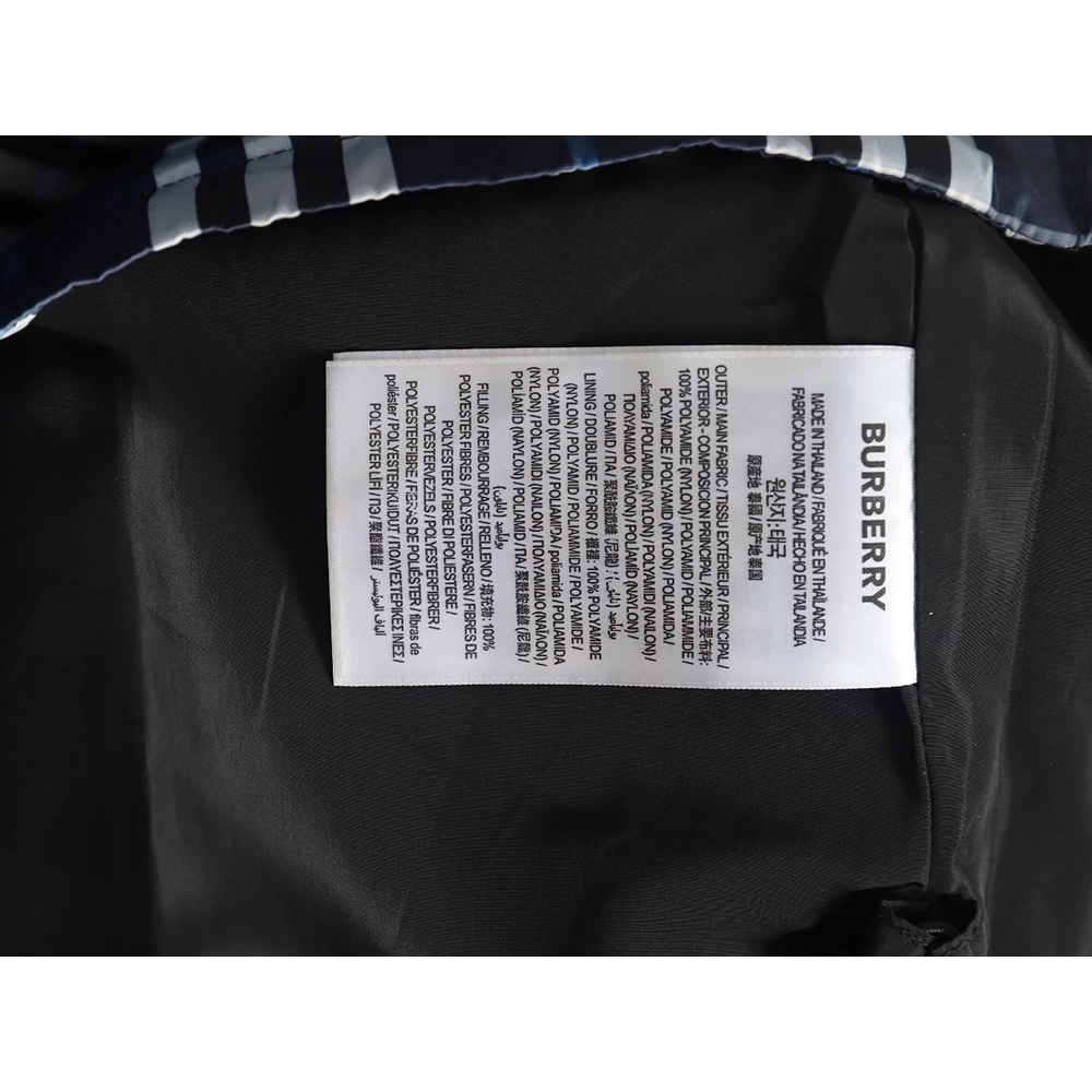 Burberry Blue and White Check Hooded Jacket,Cheap Replica Reps Burberry