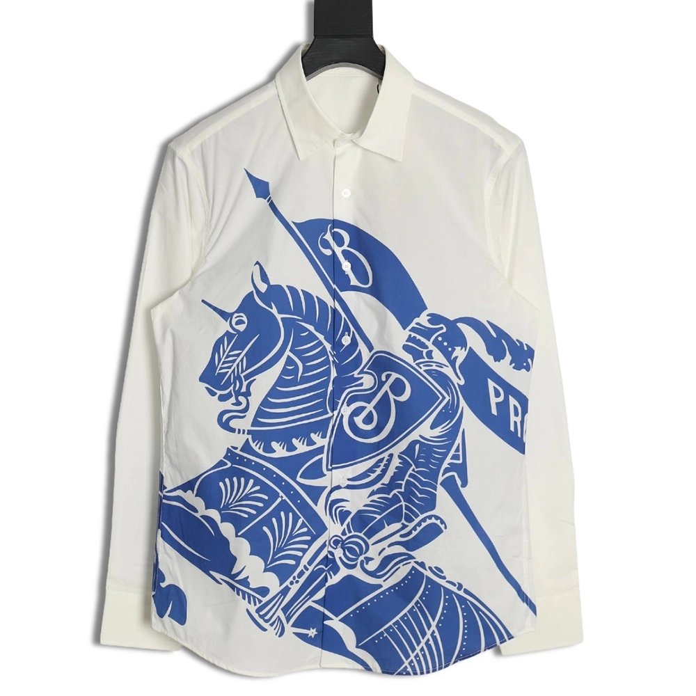 Burberry War Horse long sleeve printed shirt SXL,Cheap Replica Reps Burberry