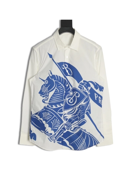 Burberry War Horse long sleeve printed shirt SXL,Cheap Replica Reps Burberry