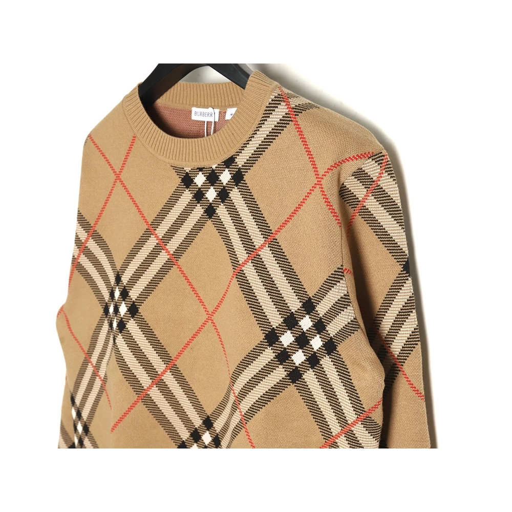 Burberry Twill crewneck knitted sweater,Cheap Replica Reps Burberry