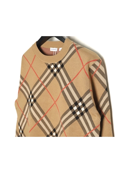 Burberry Twill crewneck knitted sweater,Cheap Replica Reps Burberry