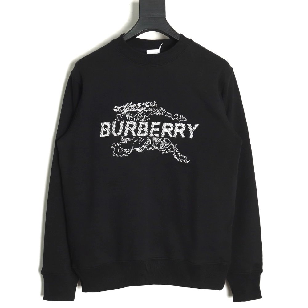 Burberry Sketched Warhorse Embroidered Crewneck Sweatshirt,Cheap Replica Reps Burberry
