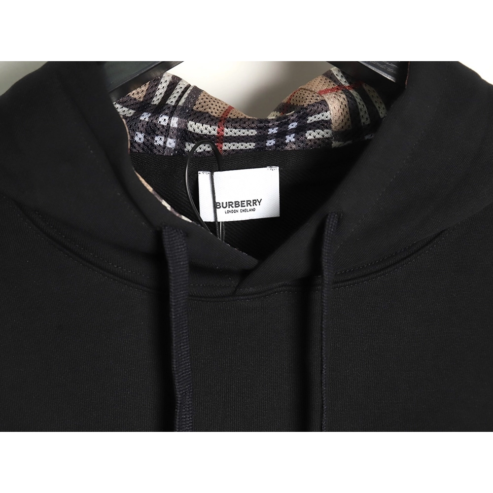 Burberry Classic Embroidered Logo Check Lined Hoodie TSK3,Cheap Replica Reps Burberry
