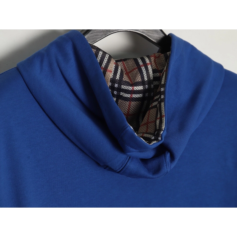 Burberry Classic Embroidered Logo Check Lined Hoodie TSK2,Cheap Replica Reps Burberry