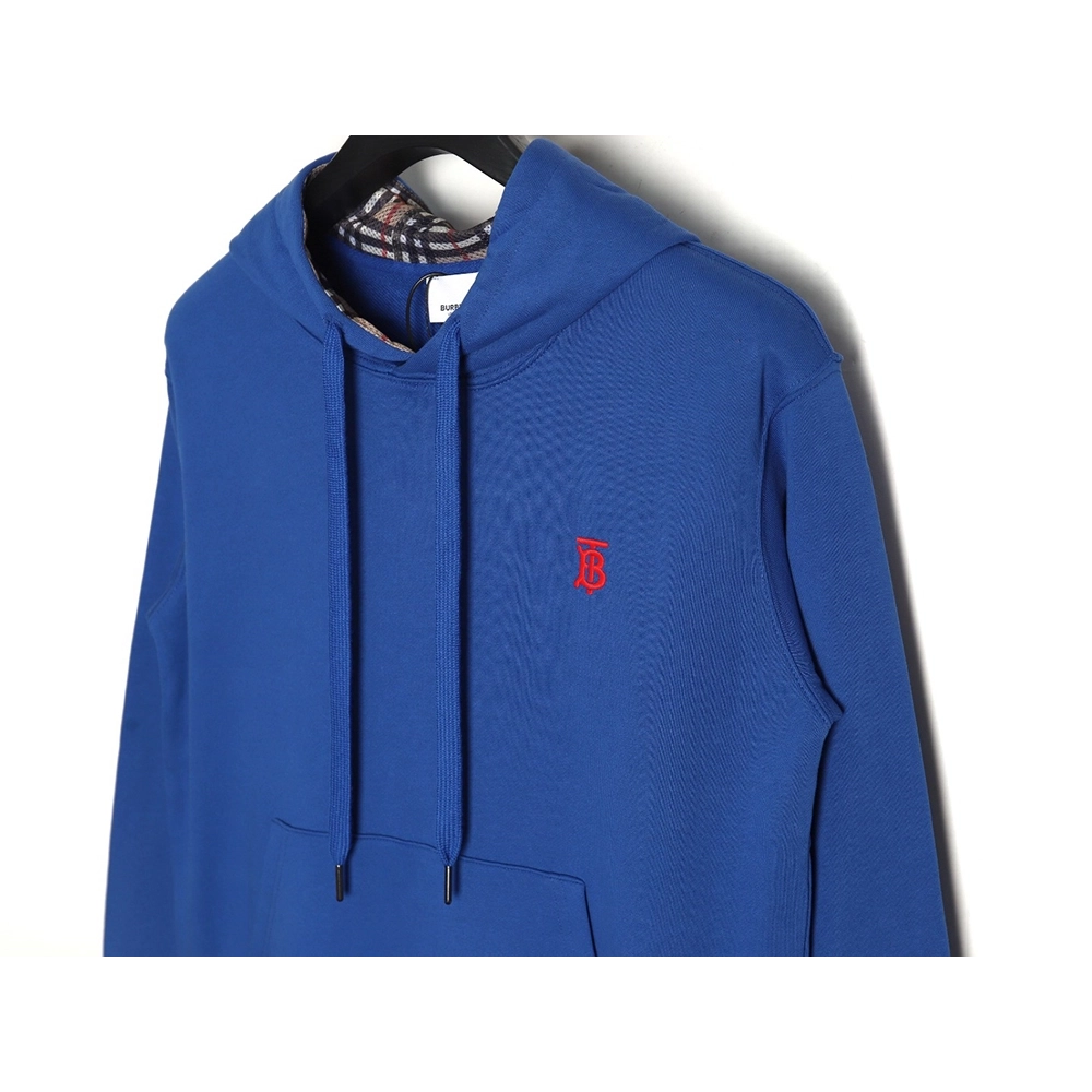 Burberry Classic Embroidered Logo Check Lined Hoodie TSK2,Cheap Replica Reps Burberry