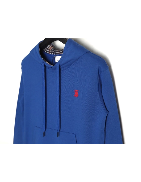 Burberry Classic Embroidered Logo Check Lined Hoodie TSK2,Cheap Replica Reps Burberry