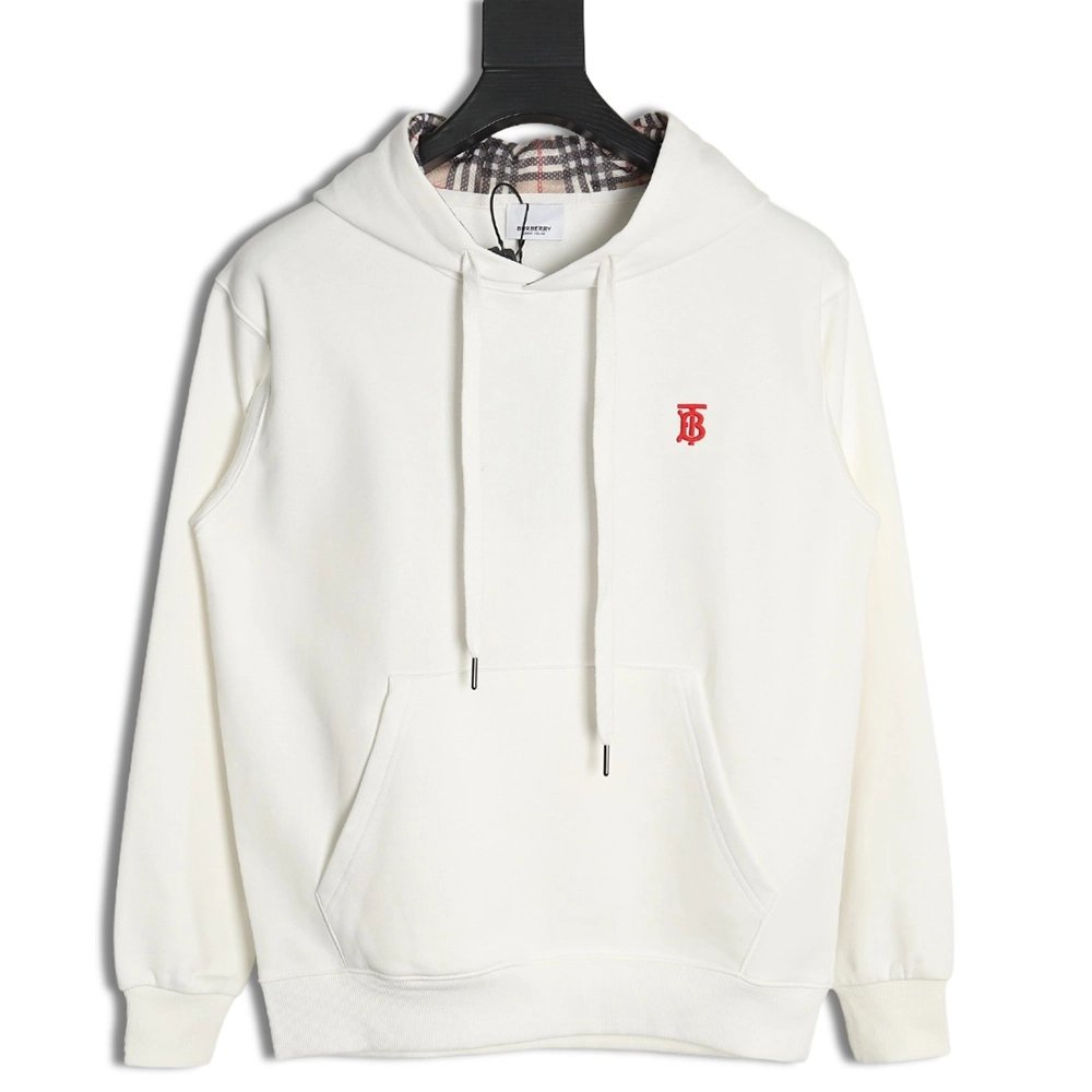 Burberry Classic Embroidered Logo Check Lined Hoodie,Cheap Replica Reps Burberry