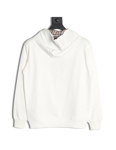 Burberry Classic Embroidered Logo Check Lined Hoodie,Cheap Replica Reps Burberry