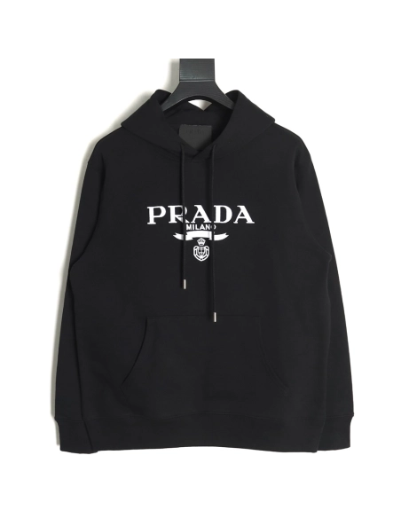 Prada Logo Embroidered Hoodie,Cheap Replica Reps Prada