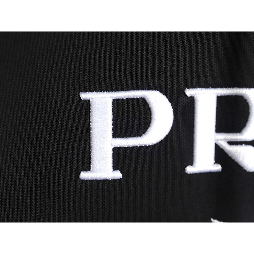 Prada Logo Embroidered Hoodie,Cheap Replica Reps Prada