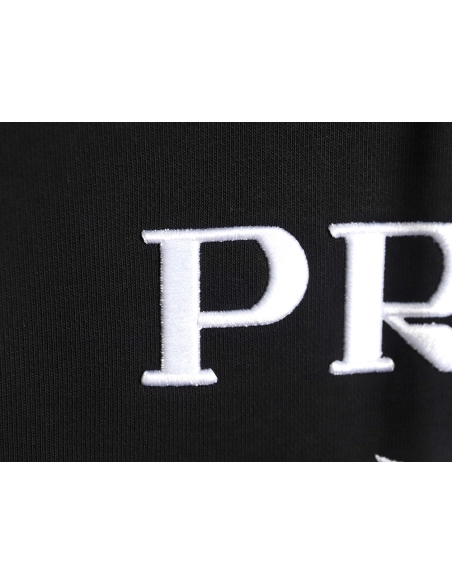 Prada Logo Embroidered Hoodie,Cheap Replica Reps Prada