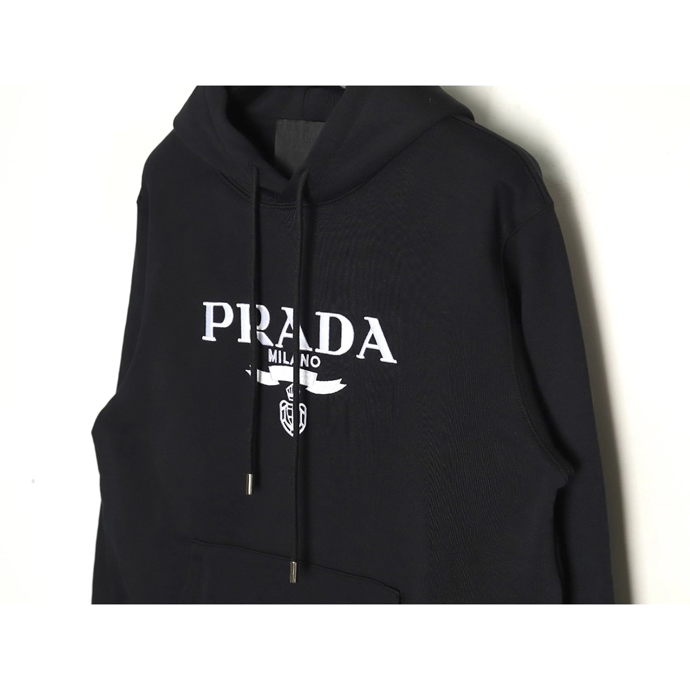Prada Logo Embroidered Hoodie,Cheap Replica Reps Prada