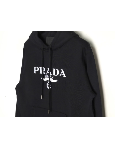 Prada Logo Embroidered Hoodie,Cheap Replica Reps Prada