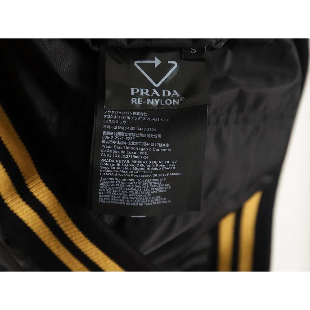 Prada baseball jacket with P patch on chest TSK1,Cheap Replica Reps Prada