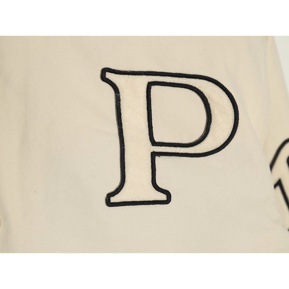 Prada baseball jacket with P patch on chest,Cheap Replica Reps Prada