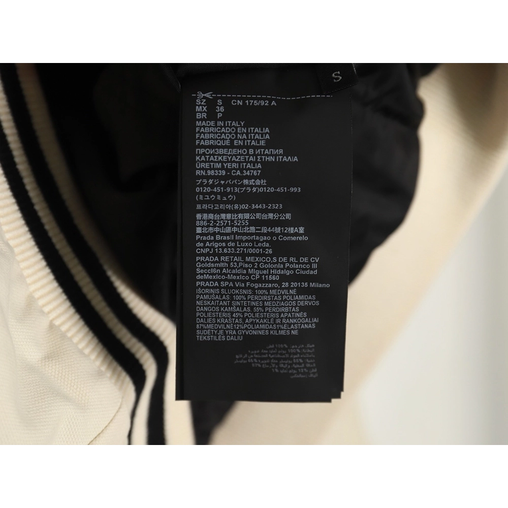 Prada baseball jacket with P patch on chest,Cheap Replica Reps Prada