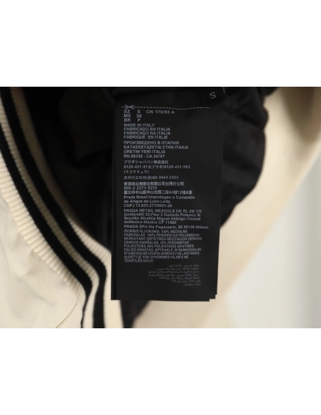 Prada baseball jacket with P patch on chest,Cheap Replica Reps Prada