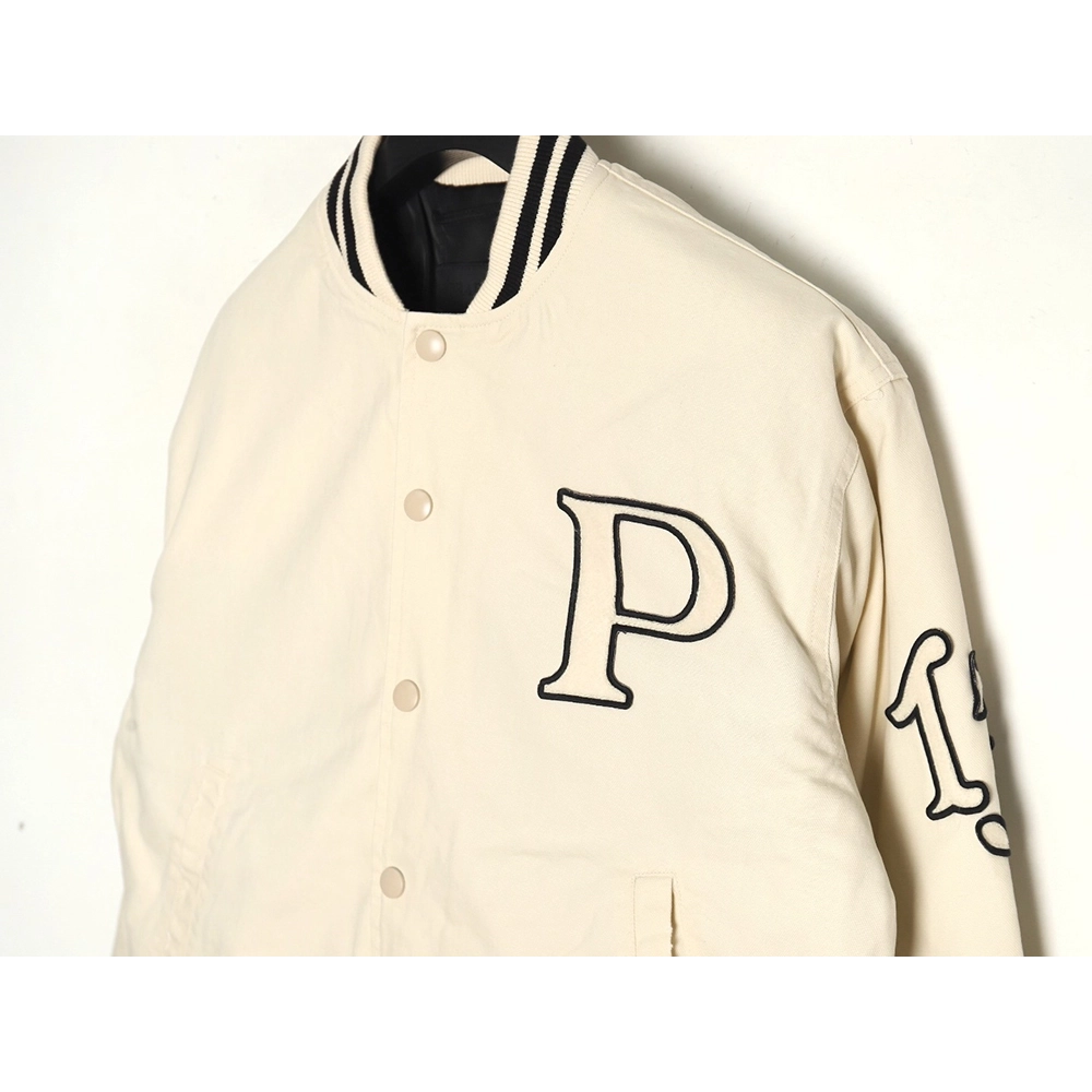Prada baseball jacket with P patch on chest,Cheap Replica Reps Prada