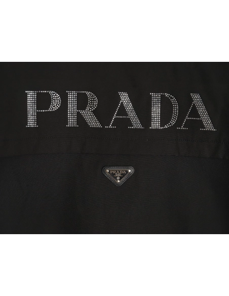 Prada back rhinestone logo zipup jacket,Cheap Replica Reps Prada