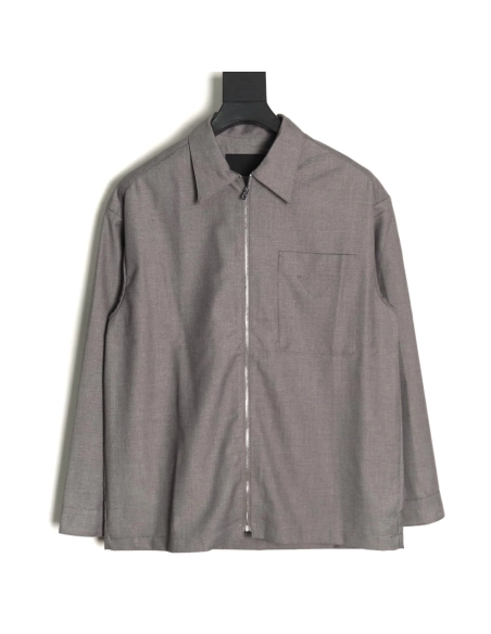 Prada wool and mohair shirt jacket,Cheap Replica Reps Prada