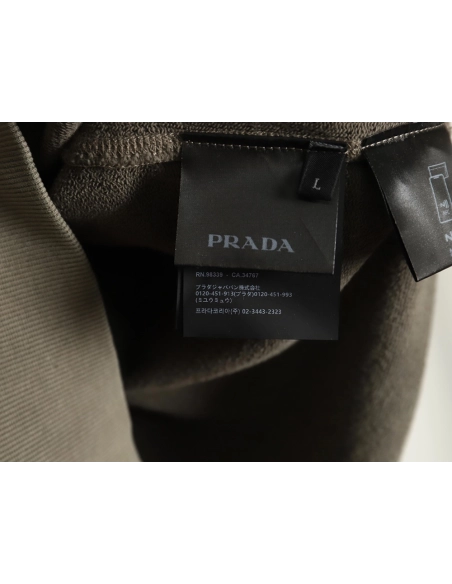 Prada embroidered logo washed hoodie,Cheap Replica Reps Prada