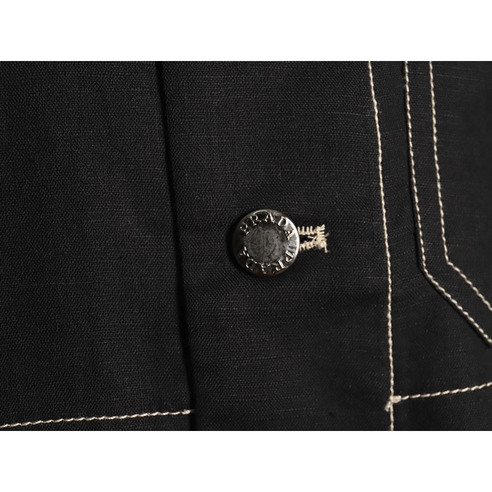 Prada Chambray Pocket Long Sleeve Shirt Jacket TSK1,Cheap Replica Reps Prada