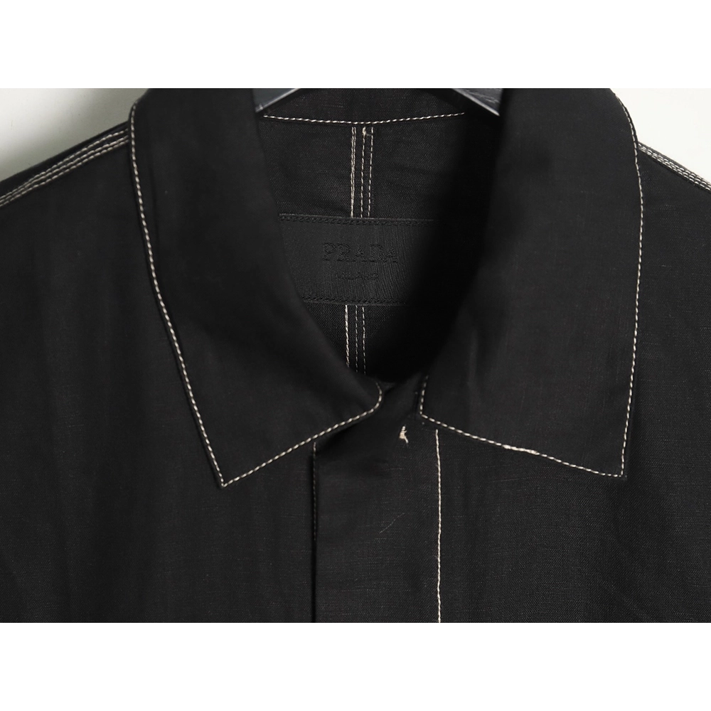 Prada Chambray Pocket Long Sleeve Shirt Jacket TSK1,Cheap Replica Reps Prada