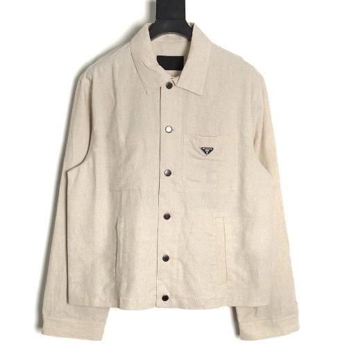 Prada Chambray Pocket Long Sleeve Shirt Jacket,Cheap Replica Reps Prada