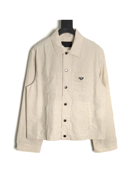 Prada Chambray Pocket Long Sleeve Shirt Jacket,Cheap Replica Reps Prada