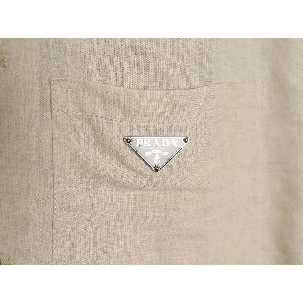 Prada Chambray Pocket Long Sleeve Shirt Jacket,Cheap Replica Reps Prada