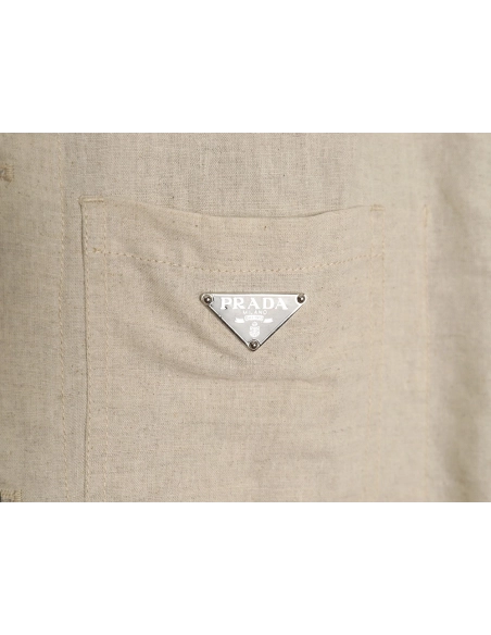 Prada Chambray Pocket Long Sleeve Shirt Jacket,Cheap Replica Reps Prada