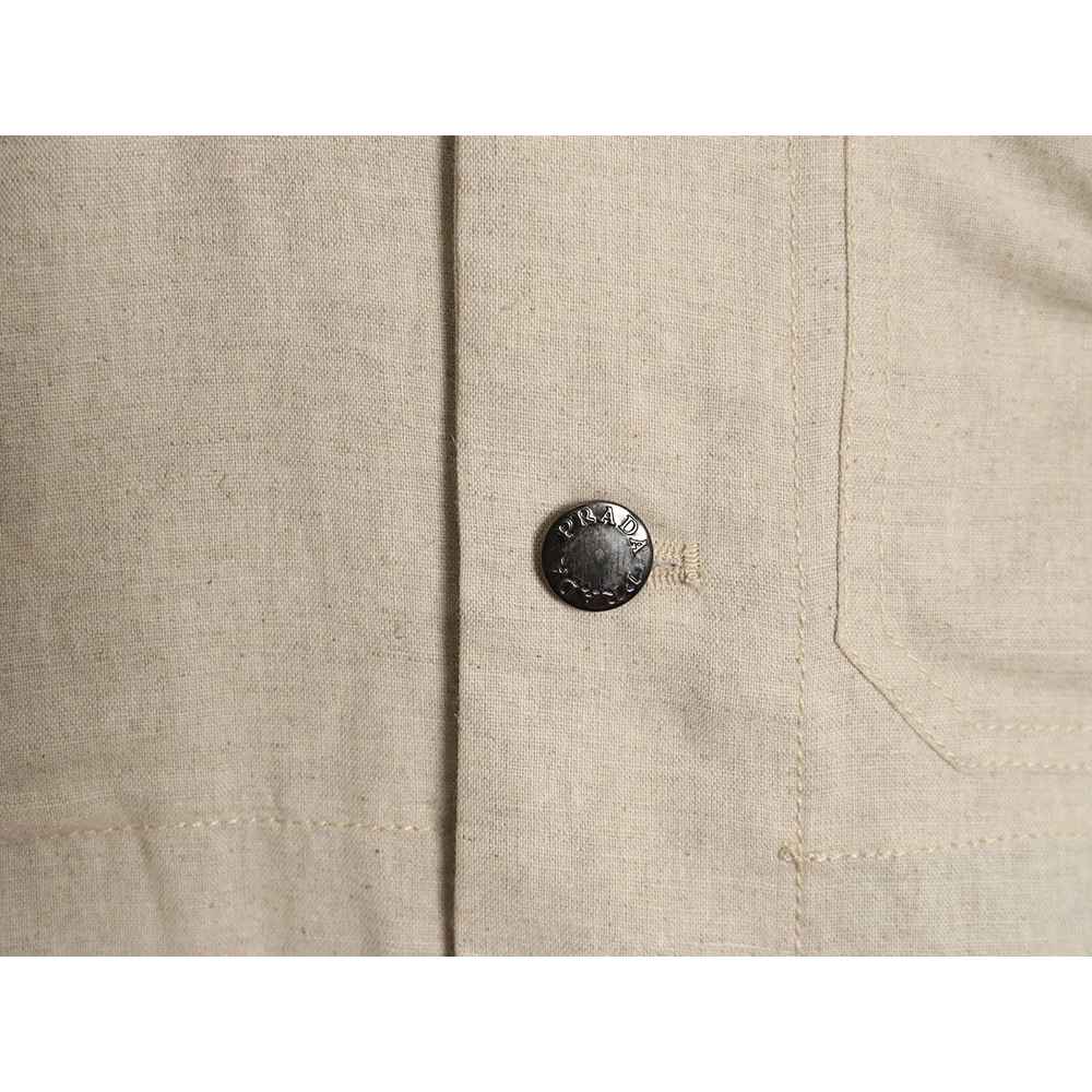 Prada Chambray Pocket Long Sleeve Shirt Jacket,Cheap Replica Reps Prada