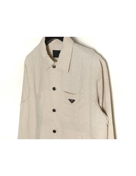 Prada Chambray Pocket Long Sleeve Shirt Jacket,Cheap Replica Reps Prada