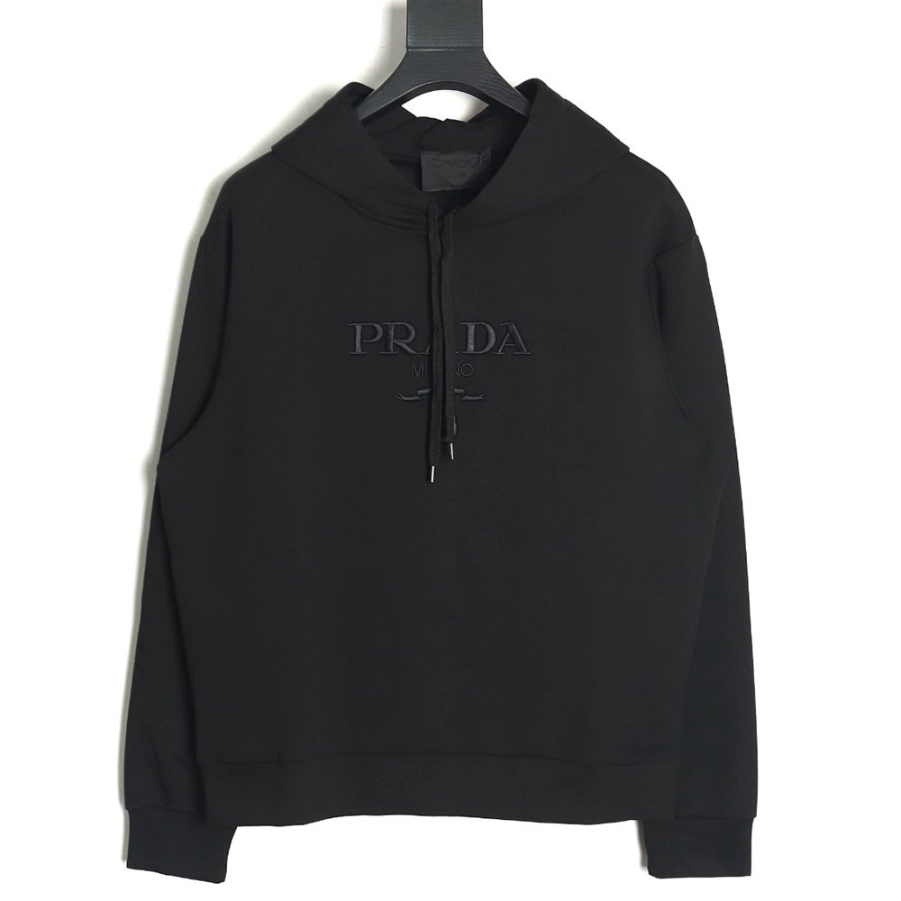 Prada Chest Embroidered Logo Hoodie,Cheap Replica Reps Prada