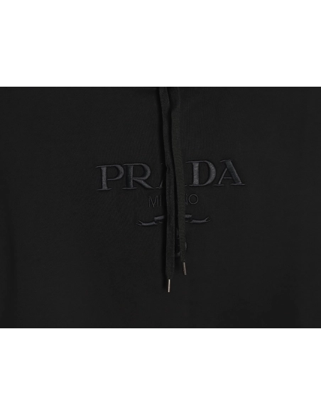 Prada Chest Embroidered Logo Hoodie,Cheap Replica Reps Prada
