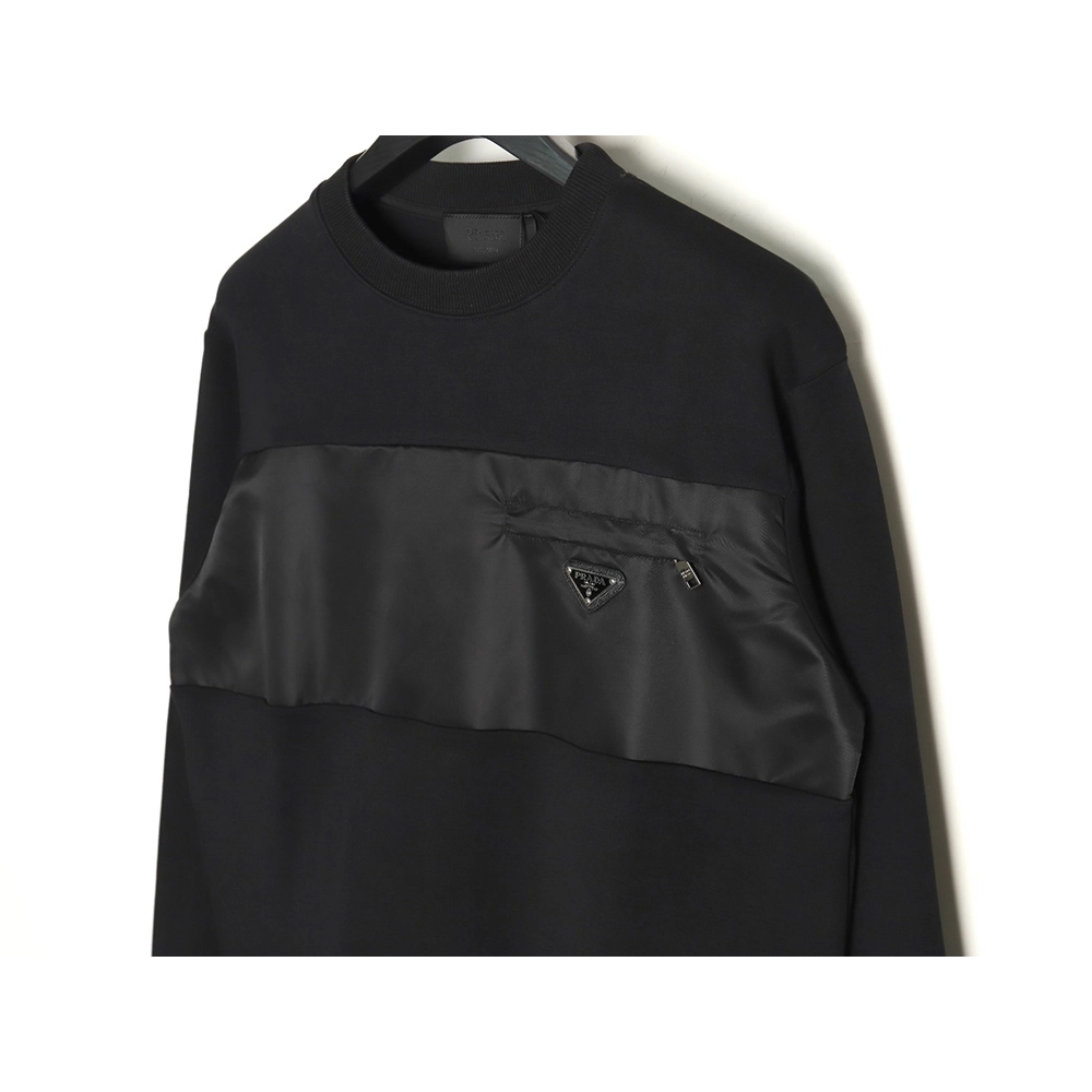 Prada panelled zipup crewneck sweatshirt,Cheap Replica Reps Prada