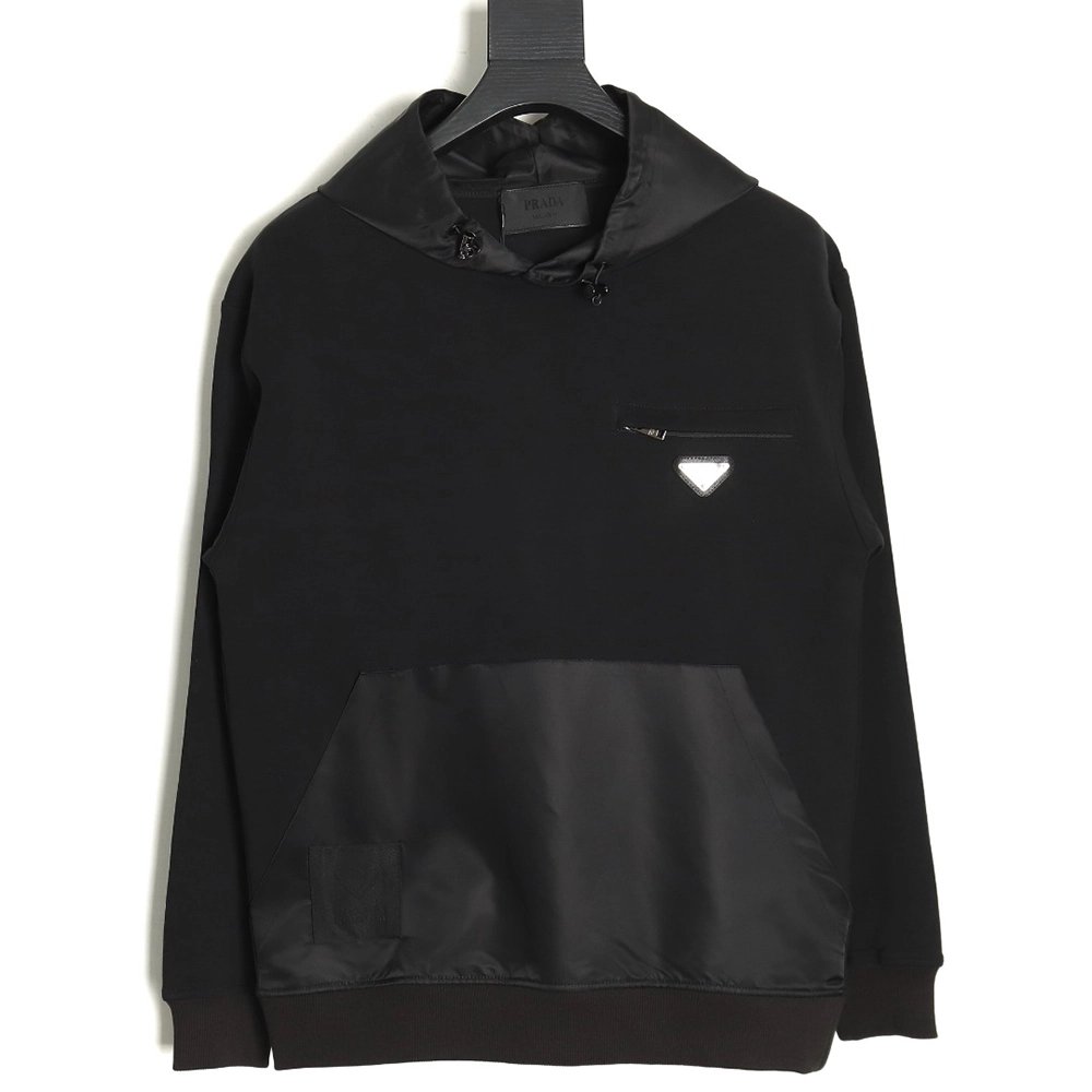 Prada nylon panelled hoodie,Cheap Replica Reps Prada