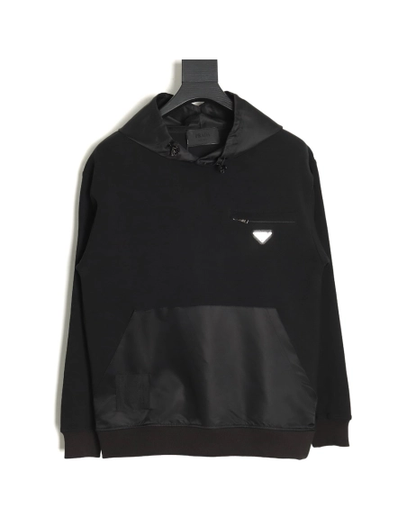 Prada nylon panelled hoodie,Cheap Replica Reps Prada